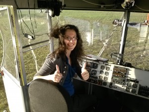 Heather Lopez in the DespicaBlimp cockpit