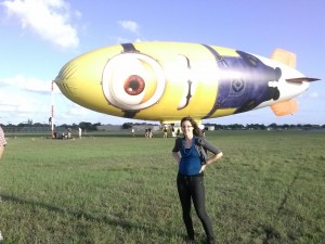 Heather in front of DespicaBlimp