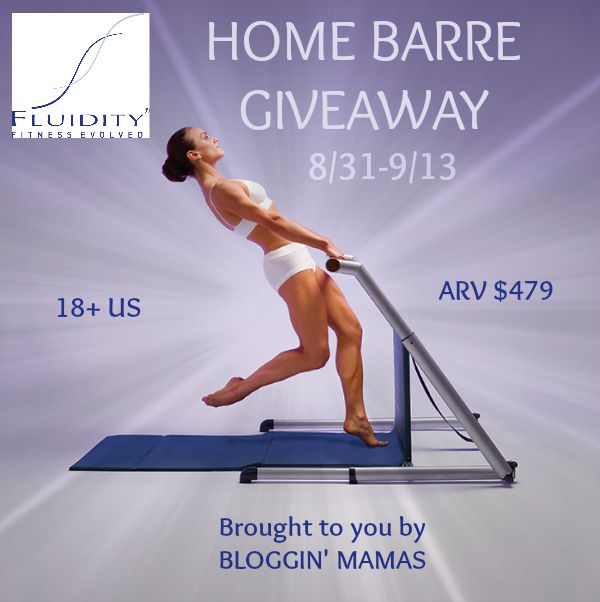 Fluidity at home barre Giveaway- Ends 9-13-15. ARV $479. US 18+.