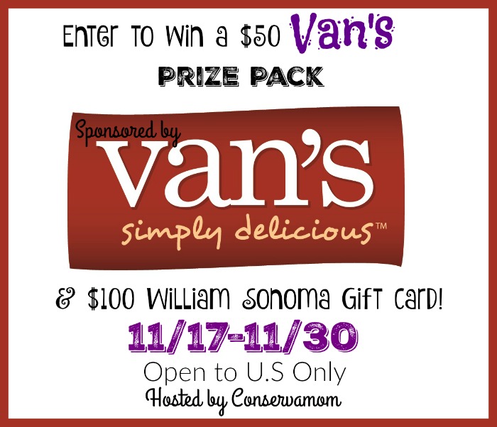 Win a Van's Prize Pack + $100 Williams- Sonoma Giftcard. Enda 11-30-15