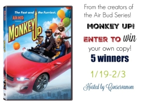 Monkey Up DVD GIveaway- ends 2-3-16- 5 winners