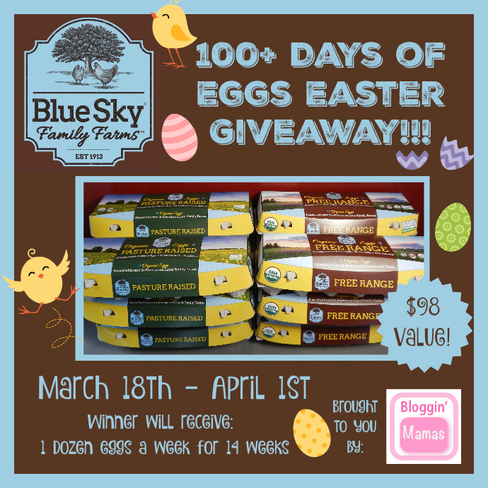 Win 100+ Eggs for Easter in this Giveaway sponsored by Blue Sky Family Farms- Ends 4-1-16. US 18+