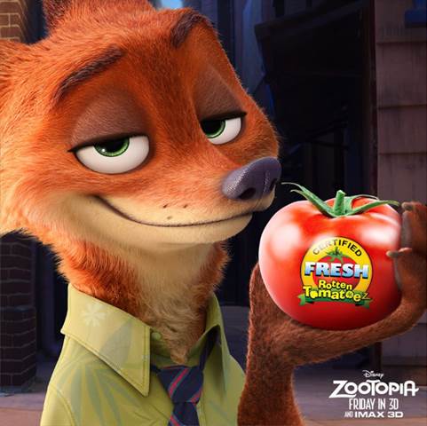 Zootopia- Nick Wilde. © 2016. Disney. All rights reserved. Rotten Tomatoes Trademark and Images are property of Rotten Tomatoes and used with permission.