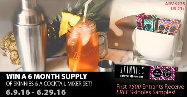 Post image of Win a 6 Month Skinnies Supply & Cocktail Mixer Set- ARV $225- Ends 6-29-16
