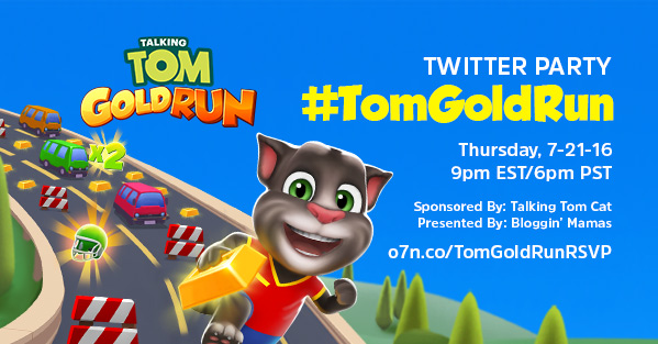 Talking Tom Goold Run Twitter Party 7-21-16 at 9p ET