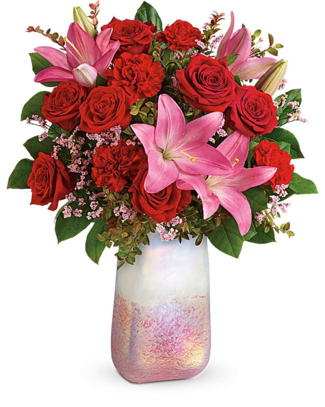 Teleflora bouquet- pink for Valentine;s Day